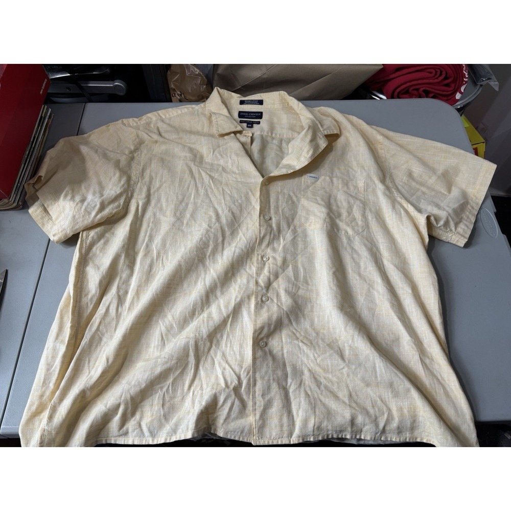 Daniel Cremieux Collection Mens Button Up Shirt SS Yellow 2XL